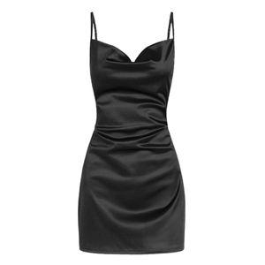 Sleeveless Spaghetti Strap Mini Dress Slip Cowl Neck Cocktail Party Dress NWOT